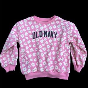 Kids Old Navy Pullover Crewneck Pink Flower Print Size 4t SOME DAMAGE